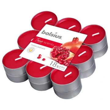 18 stuks geurtheelichtjes granaatappel Bolsius