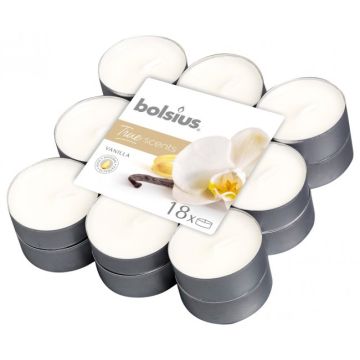 18 stuks geurtheelichtjes vanille Bolsius