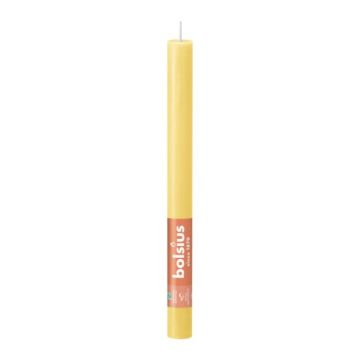 Bolsius zonnegeel rustiek tafelkaars- dinerkaars 9 stuks (13 uur) Sunny Yellow