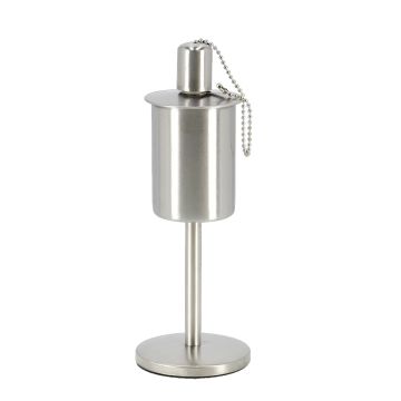 Buiten terras tafel olielamp van roestvaststaal