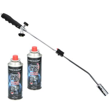 KF Huismerk gasbrander lang - Vuurblik aansteker 80 cm inclusief 2 stuks gasbus