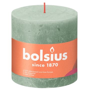 Bolsius jade groen rustiek stompkaarsen 100/100 (62 uur) Eco Shine Jade Green