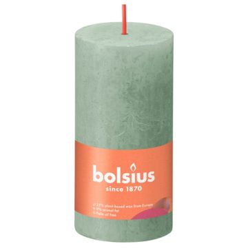 Bolsius jade groen rustiek stompkaarsen 100/50 (30 uur) Eco Shine Jade Green