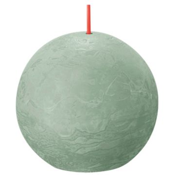 Bolsius jade groen rustiek bolkaars Ø 76 mm (25 uur) Eco Shine Jade Green