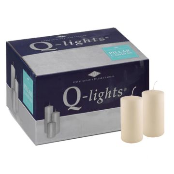 15 stuks Q-lights ivoor stompkaarsen 130/70 mm (42 uur) - grootverpakking