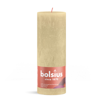 4 stuks Bolsius beige rustiek stompkaars 190/68 (85 uur) Oat Beige