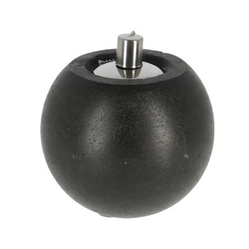 Zwart graniten olielamp tafelfakkels 2kg voor buiten op het terras of op de terrastafel. Diameter 15 cm