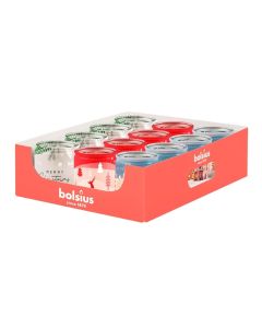 12 stuks Bolsius geurglas assorti geurkaarsen 82/68 (23 uur) true glow assorti