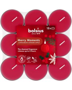 Geurtheelichtjes kaneel gember appel (4 uur) Bolsius true glow merry moments