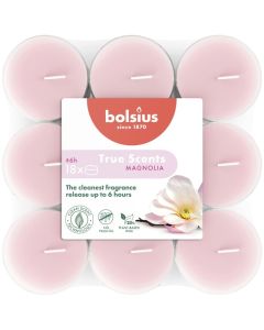 108 stuks Bolsius magnolia geurtheelichtjes (6 uur) clear cups True Scents
