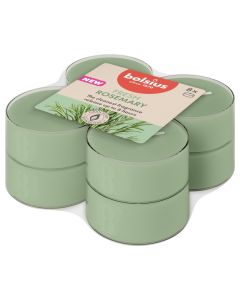 Bolsius rosemary maxi geurtheelichtjes (8 uur) clear cups true scents verpakt per 8 stuks