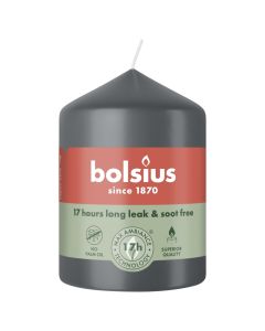 6 stuks Bolsius antraciet stompkaarsen 80/58 (17 uur) stormy grey