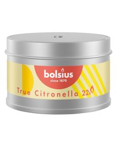 Bolsius metalen tin kaars met deksel 49/87 (22 uur) true citronella