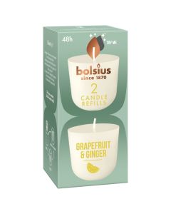 Bolsius clean light navullingen (24 uur) grapefruit en ginger verpakt per 12 stuks