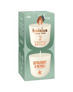 Bolsius clean light navullingen (24 uur) bergamot en neroli verpakt per 12 stuks