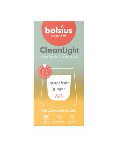 Bolsius clean light navullingen (24 uur) grapefruit en ginger verpakt per 12 stuks