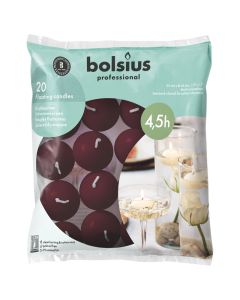 Bolsius professional horeca wijnrood drijfkaarsjes (4,5 uur) verpakt per 320 stuks 