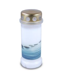 Bolsius witte graflicht met regen deksel nr. 6 173/67 (70 uur) stenen