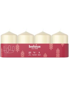 10 trays/sets met 4 stuks ivoor stompkaarsen 60/40 Bolsius