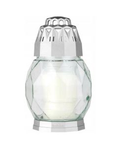 Bolsius lantaarn 2D diamant transparant en zilver (24 uur)