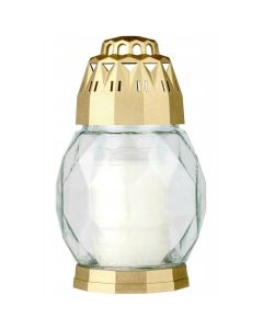 Bolsius lantaarn 2D diamant transparant en goud (24 uur)