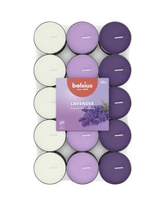 240 stuks Bolsius lavendel geurtheelichtjes (3 uur) - grootverpakking