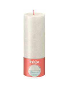 Bolsius metalliek ivoor gelakte rustieke stompkaars 190/68 (85 uur) shimmer ivory