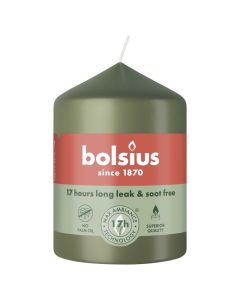 6 stuks Bolsius olijfgroen stompkaarsen 80/58 (17 uur) fresh olive