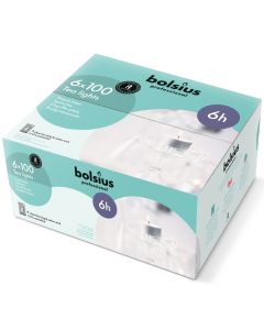 600 stuks witte 6 uur waxinelichtjes 21/38 Bolsius ( 6 zakken met 100 stuks )