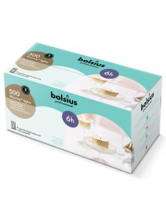 600 stuks witte 6 uur waxinelichtjes 21/38 Bolsius ( 6 zakken met 100 stuks )
