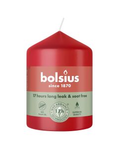 6 stuks Bolsius rood stompkaarsen 80/58 (17 uur) delicate red
