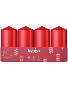 Bolsius rode stompkaarsen tray van 4 stuks 100/48 (20 uur) delicate red verpakt per 10 trays