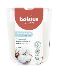 Bolsius geurglas fris linnen geurkaars 97/85 mm (45 uur)