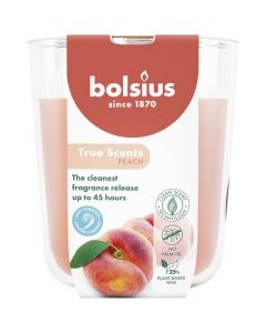 4 stuks Bolsius geurglas perzik geurkaarsen 97/85 mm (45 uur) - grootverpakking