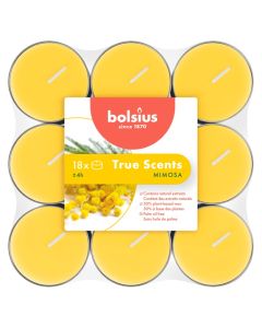 144 stuks Bolsius mimosa geurtheelichtjes (4 uur) - grootverpakking