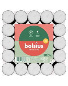 Bolsius 4 uur witte theelichtjes verpakt per 800 stuks