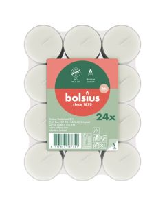 Bolsius witte 6-uurs clear cup waxinelichtjes verpakt per 144 stuks