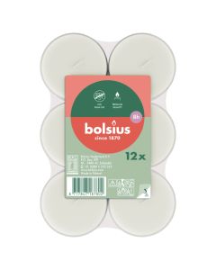 12 stuks Bolsius witte 8-uurs clear cup waxinelichtjes