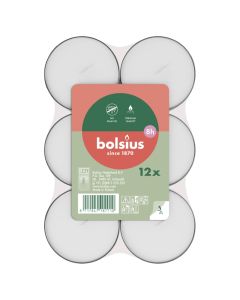 12 stuks Bolsius witte waxinelichtjes 8 uur