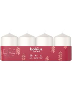 10 trays/sets met 4 stuks witte stompkaarsen 60/40 Bolsius