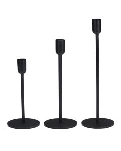 Dinerkaarsen houders metalen kandelaars zwart