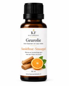 KF 50ml geurolie sandelhout (sandelwood) - sinaasappel om zelf geurkaarsen en geurende waxmelts / geurchips te maken