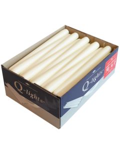 50 stuks dinerkaarsen van 24,5 cm lengte in de kleur ivoor, als voordeelverpakking