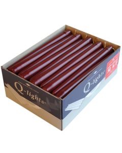 50 stuks dinerkaarsen van 24,5 cm lengte in de kleur bordeaux rood, als voordeelverpakking