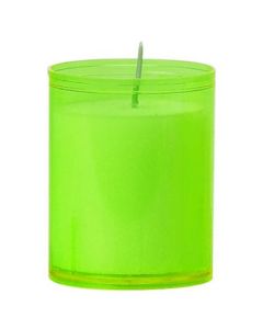 Lime groene refill relight kaarsjes in transparante houders van hoogwaardige kwaliteit