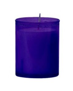 60 stuks refill kaarsen in paars transparant kunststof kaarsenhouders, voordeel verpakking